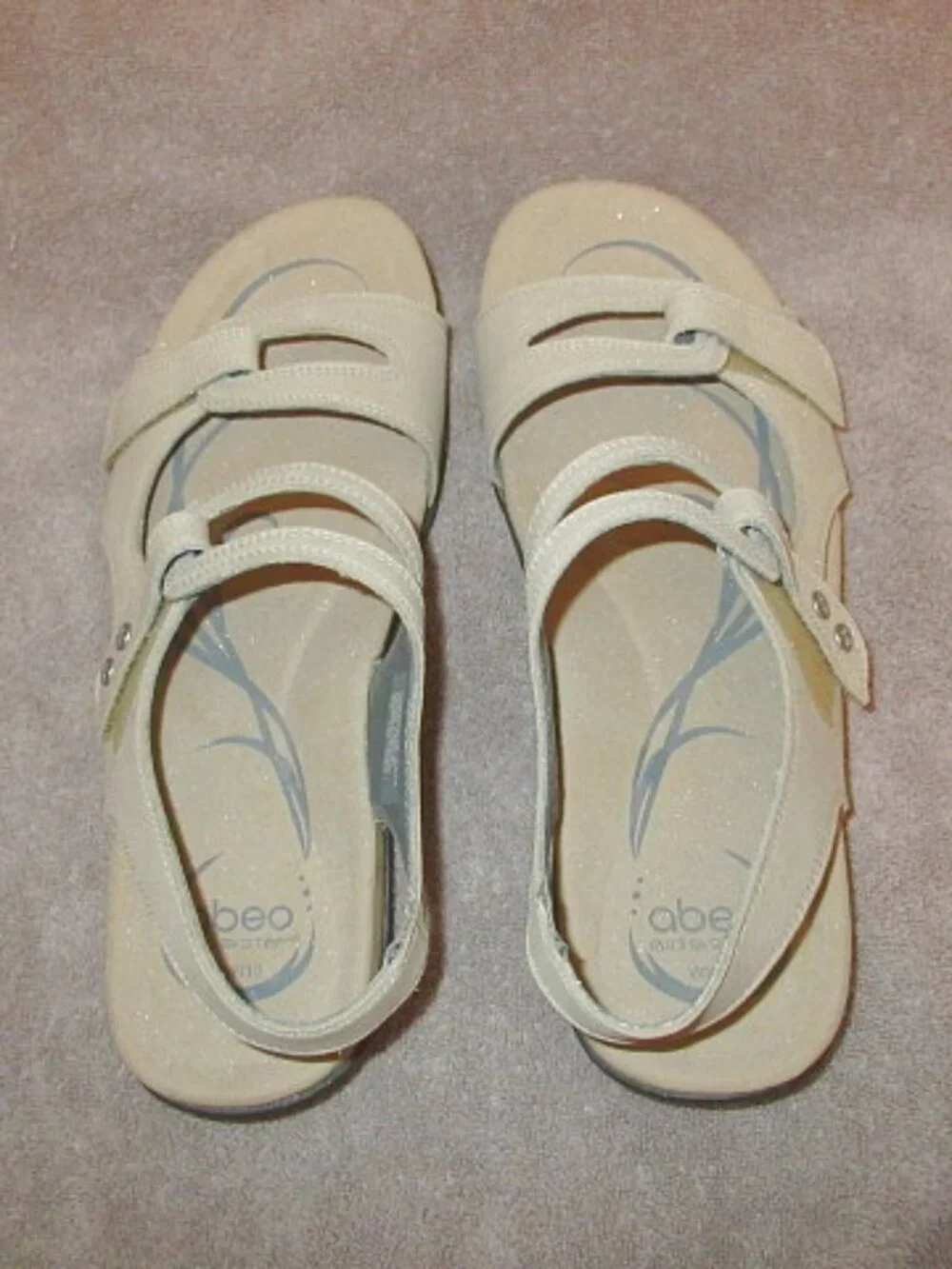 Abeo Bio System Crescent Comfort Sandals Womens 10N Leather Ankle Strap Neutral